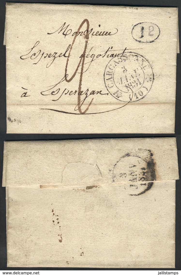 742 FRANCE: Entire Letter Sent From Carcassone To Esperazan On 2/JA/1831, Interesting Po - Autres & Non Classés