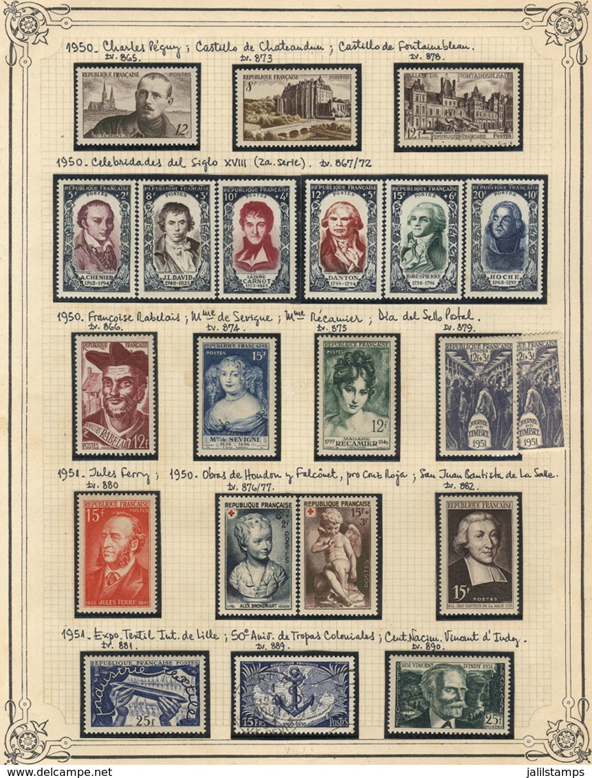 754 FRANCE: Collection On Pages (circa 1850 To 1950), With Mint (mostly Lightly Hinged, - Collections