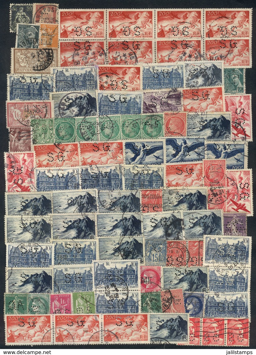 756 FRANCE: PERFINS: Lot Of A Number Of Stamps With Commercial Perfins, Very Fine Genera - Collections