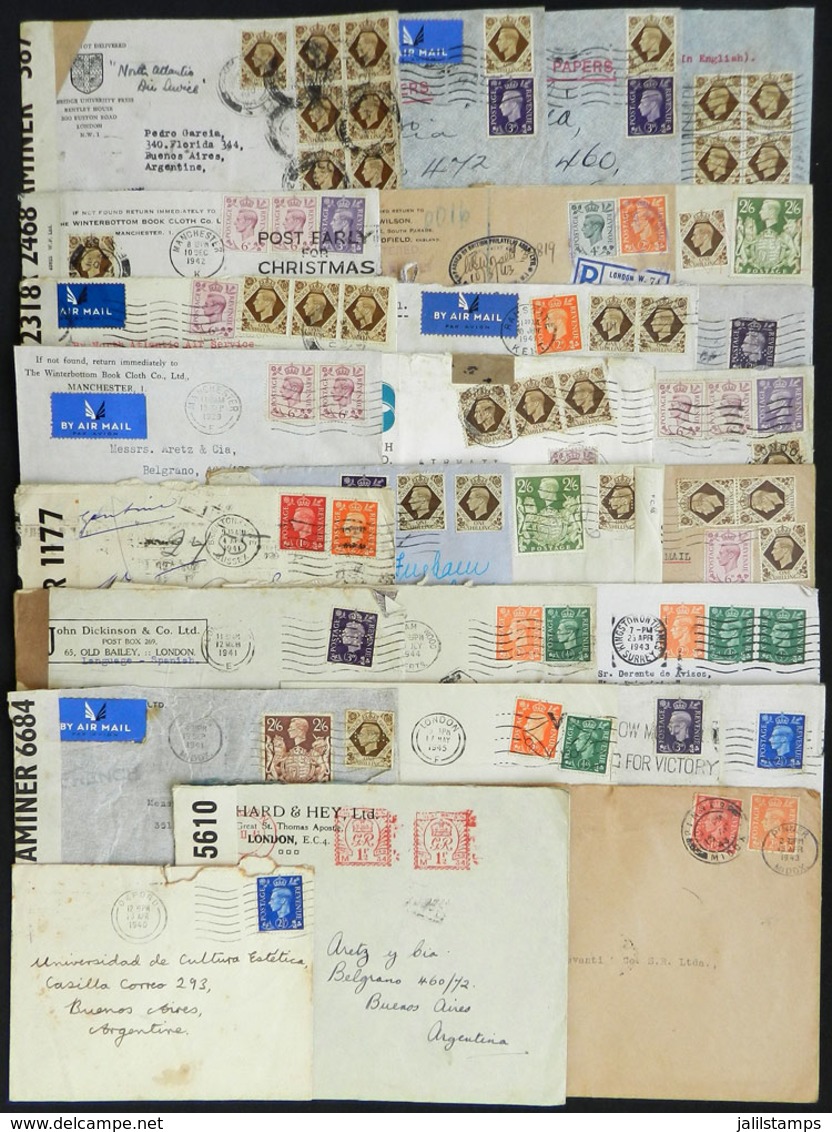 780 GREAT BRITAIN: 27 Covers Sent To Argentina Between 1939 And 1945, Almost All CENSORE - Service