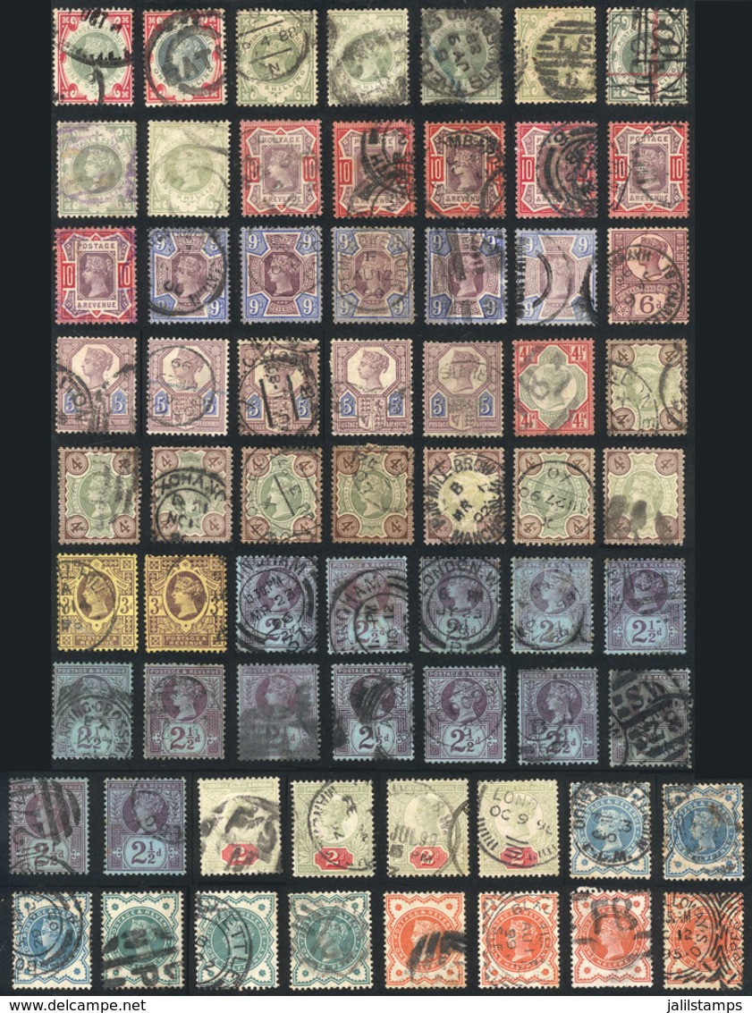 785 GREAT BRITAIN: Lot Of Old Used Stamps, Most Of Fine To VF General Quality, VERY HIGH - Service