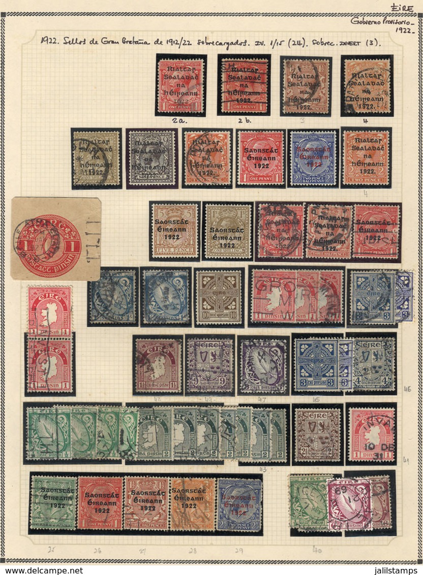 835 IRELAND: Collection On Pages (circa 1922 To 1980), With Mint (mostly Lightly Hinged - Collections, Lots & Séries