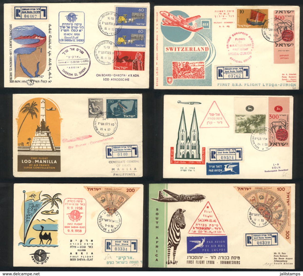 846 ISRAEL: FIRST FLIGHTS & SPECIAL FLIGHTS: 31 Covers Used Between Circa 1956 And 1963, - Sonstige & Ohne Zuordnung