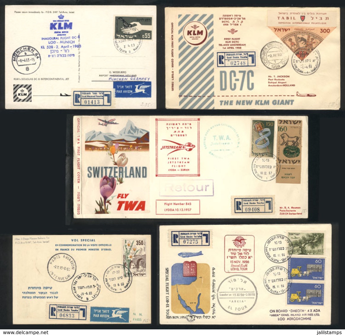 847 ISRAEL: FIRST FLIGHTS & SPECIAL FLIGHTS: 32 Covers Used Between Circa 1957 And 1964, - Other & Unclassified