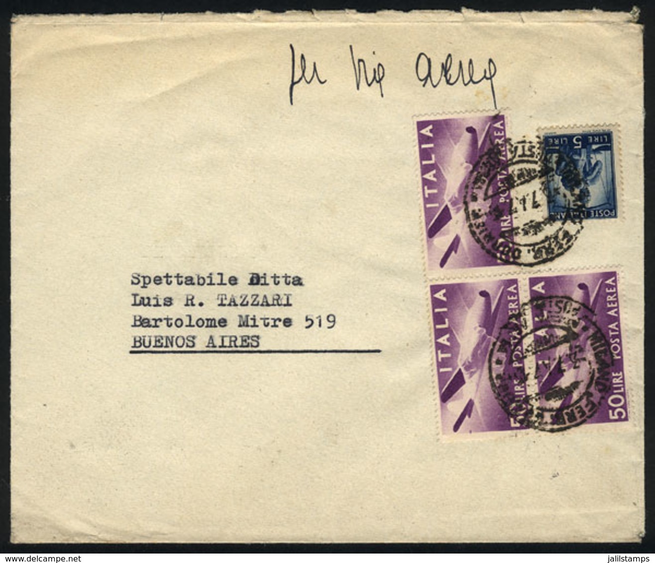 880 ITALY: Airmail Cover Sent From Milano To Argentina On 3/JUL/1947 With Interesting Po - Unclassified