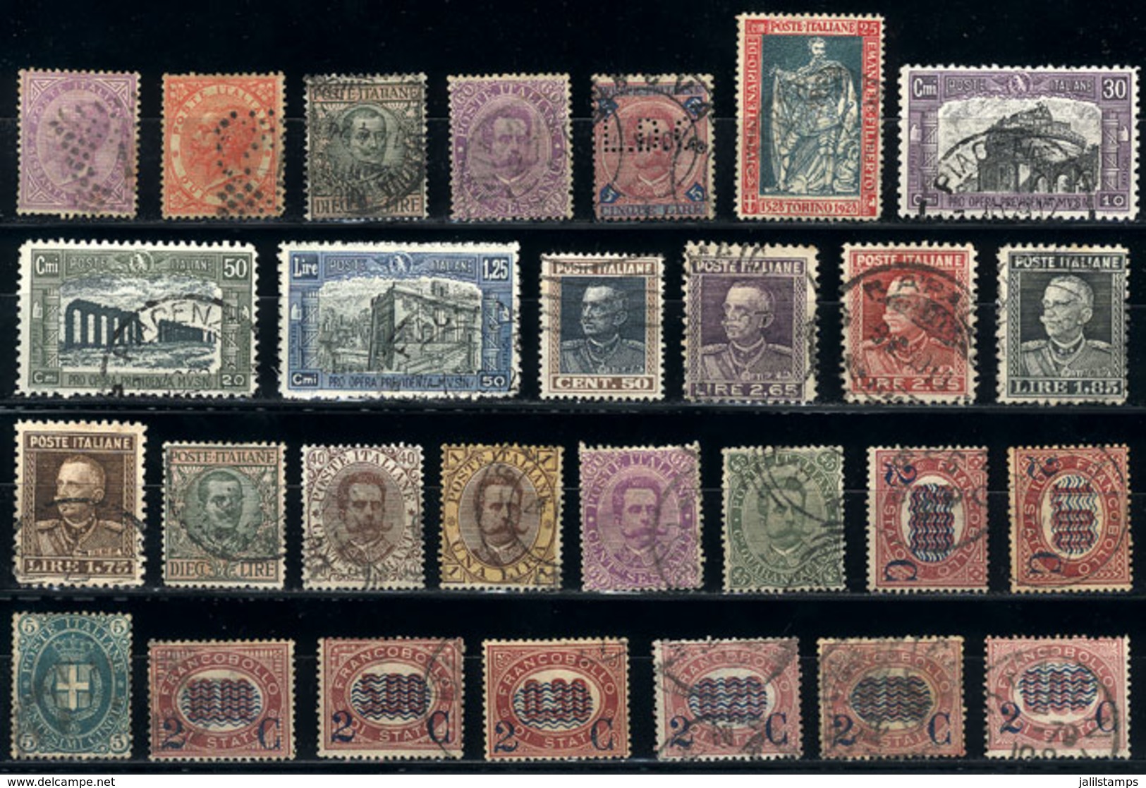 888 ITALY: Interesting Lot Of Old Stamps, Used, Most Of Fine To VF Quality (2 Or 3 With - Ohne Zuordnung