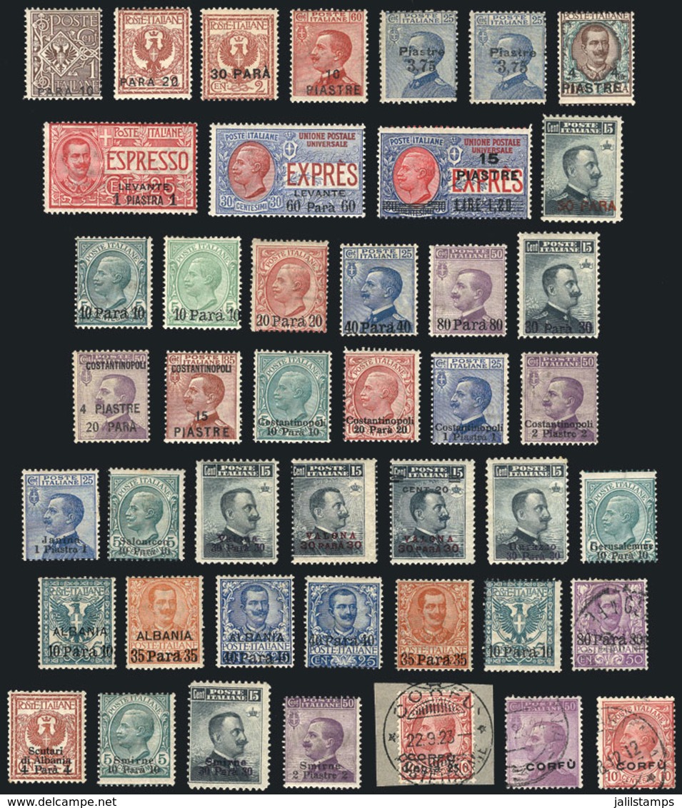 902 ITALY - LEVANT: Interesting Lot Of Old Stamps, Most Mint With Original Gum And Light - Emissions Générales
