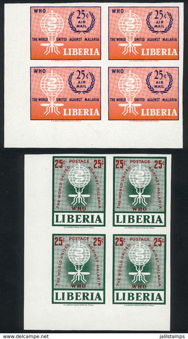 923 LIBERIA: Sc.402 + C140, 1962 Fight Against Malaria, Cmpl. Set Of 2 Values In IMPERFO - Liberia