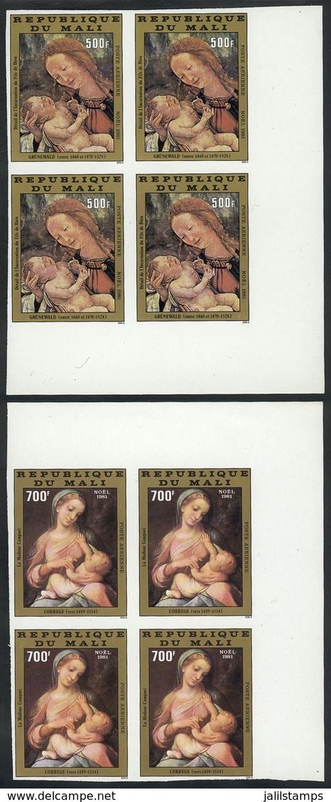 1014 MALI: Yv.434/5, 1981 Christmas (paintings), Complete Set Of 2 Values, IMPERFORATE BL - Mali (1959-...)