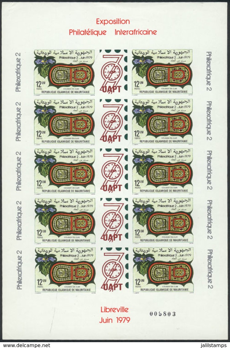 1055 MAURITANIA: Sc.420, 1979 12U. African Philatelic Exhibition, Complete Sheet Of 10 St - Mauritanie (1960-...)