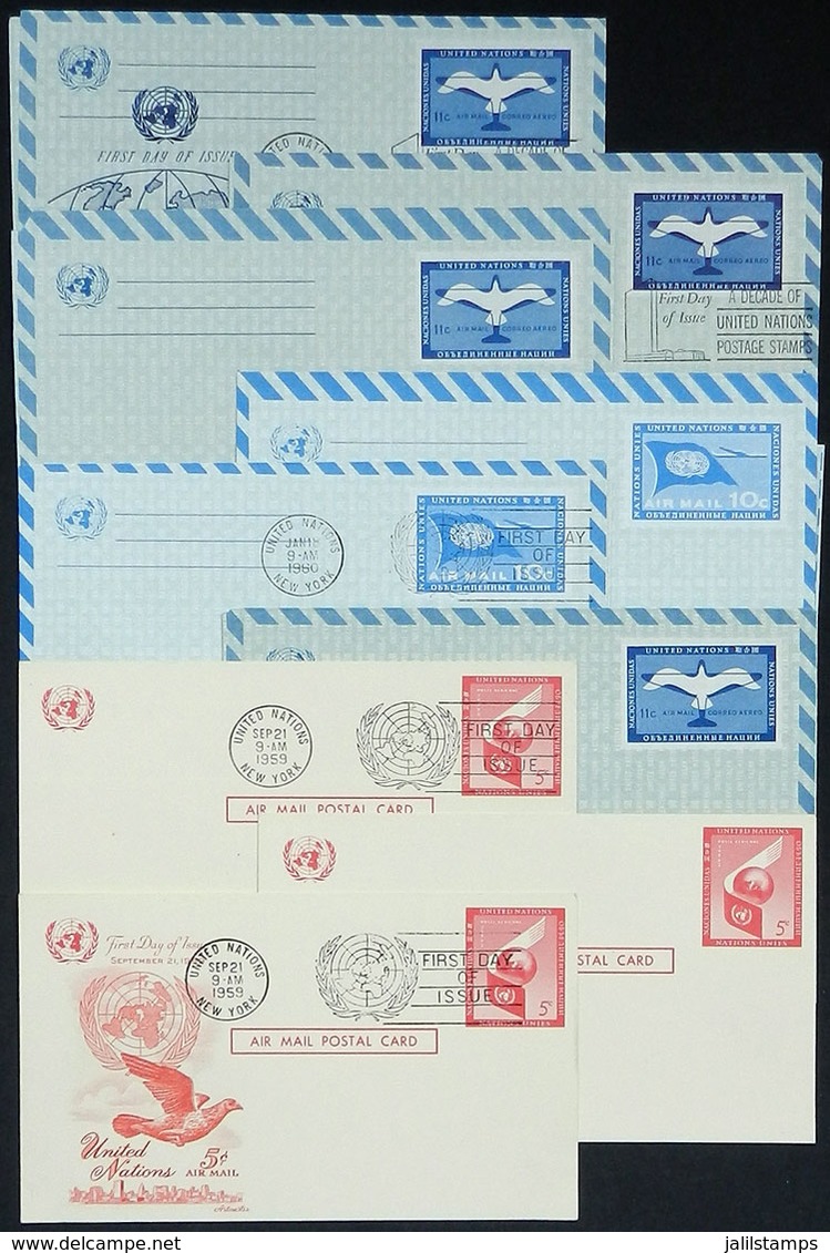 1072 UNITED NATIONS: 39 Varied Postal Stationeries, Several With First Day Postmarks, Exc - ONU