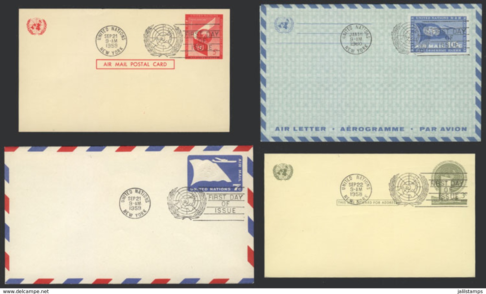 1073 UNITED NATIONS: 15 Varied Postal Stationeries With First Day Postmarks, Excellent Qu - ONU