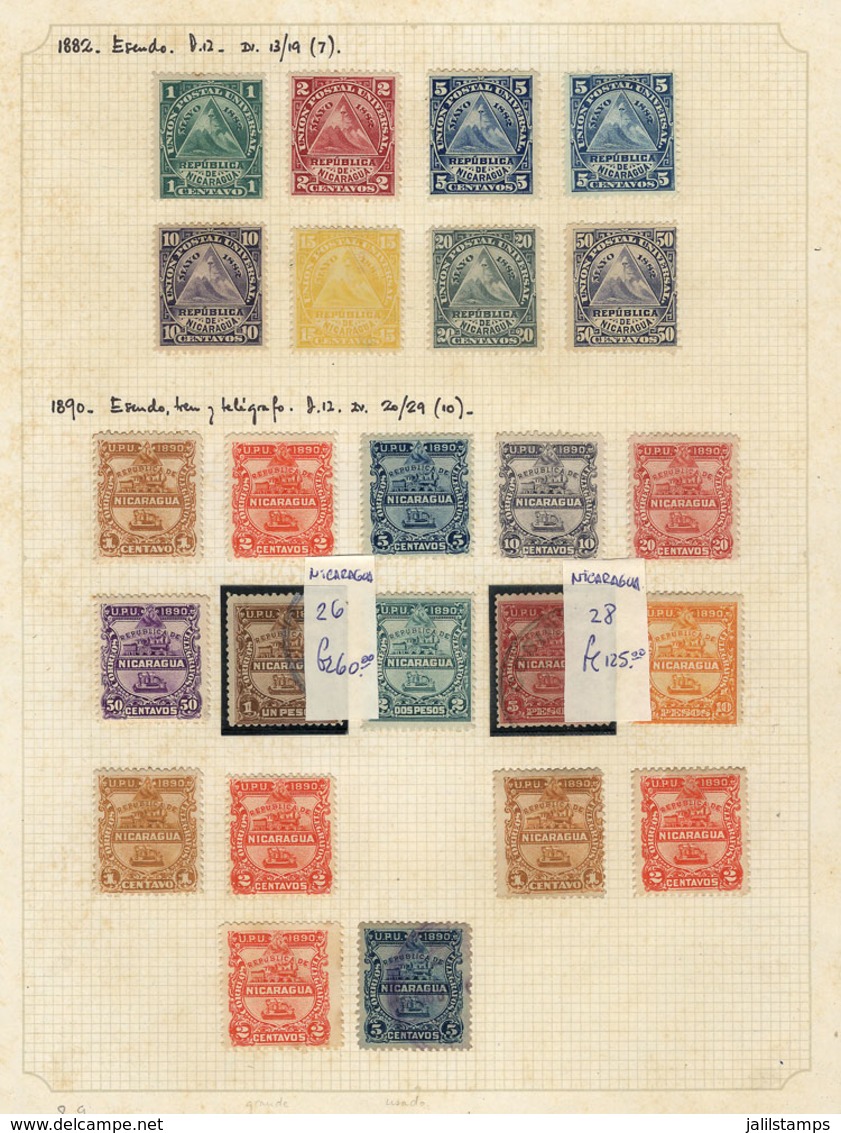 1094 NICARAGUA: Collection In Album (circa 1870 To 1990), Used Or Mint Stamps, Most Of Fi - Nicaragua