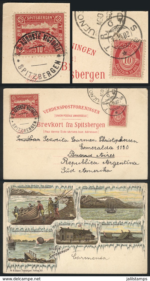 1097 NORWAY: "Beautiful Postcard With Color Views ("Hilsen Fra Spitsbergen") Sent From - Autres & Non Classés