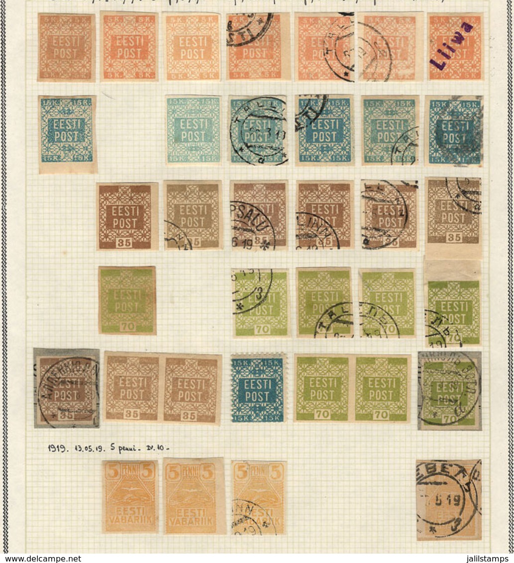 1104 BALTIC STATES: Estonia, Latvia And Lithuania: Collection On Pages With Used Or Mint - Autres - Europe