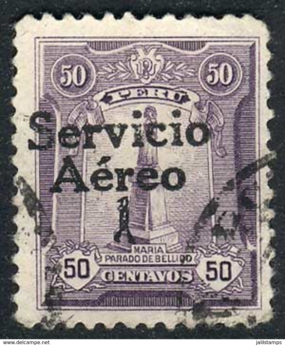 1114 PERU: Yvert 1, "El Marinerito", 1927 50c. Used, First Printing, Overprint Type II - Pérou