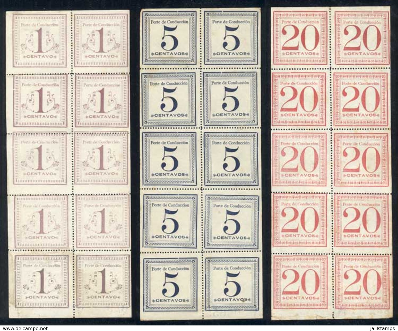 1136 PERU: Sc.Q1 + Q3 + Q5, 1897, 1c. Light Lilac, 5c. Dark Blue And 20c. Rose Red, COMPL - Pérou