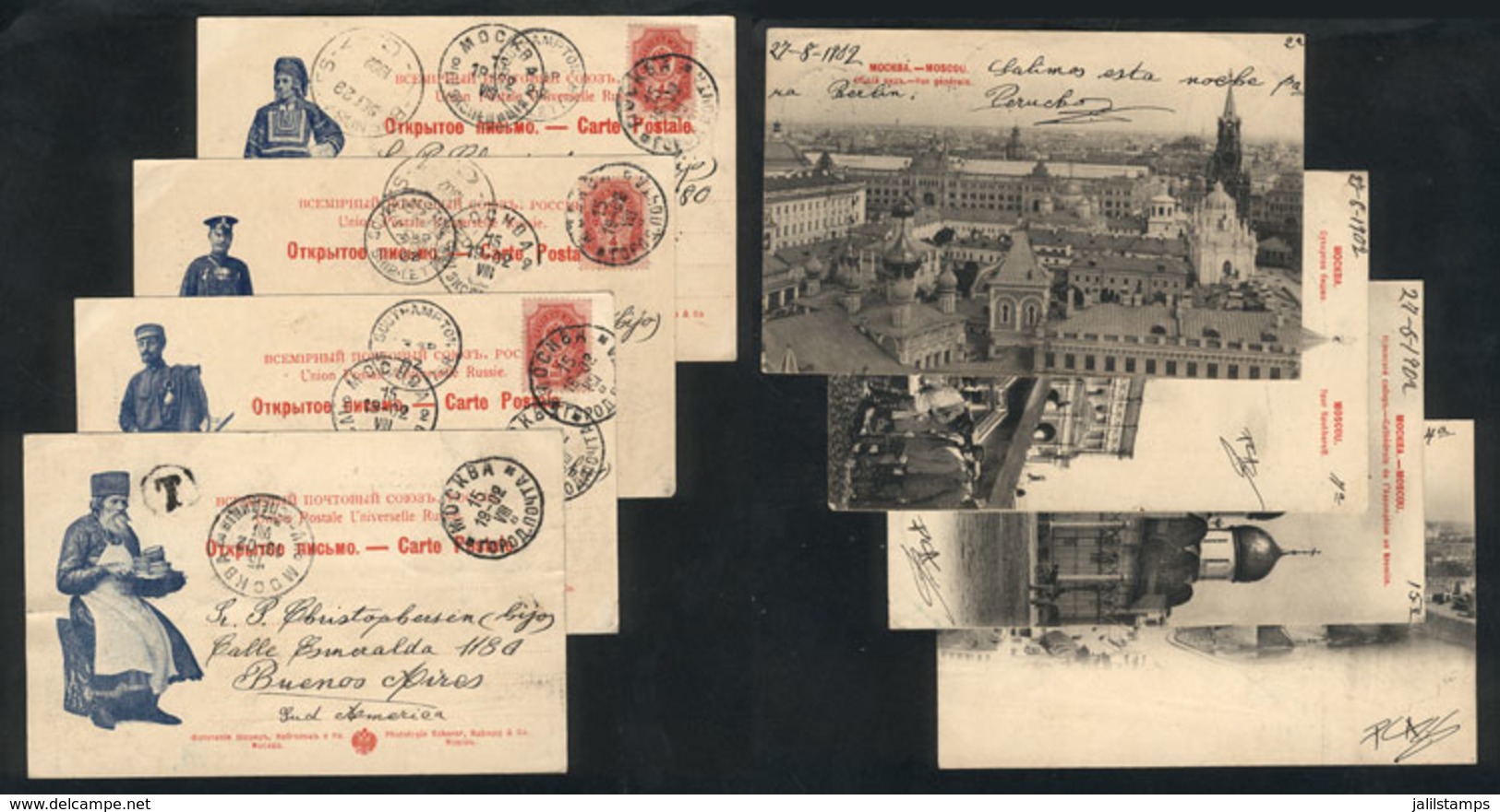 1165 RUSSIA: 19 Postcards Sent To Argentina In 1902, One Stampless And With Postage Due M - Autres & Non Classés