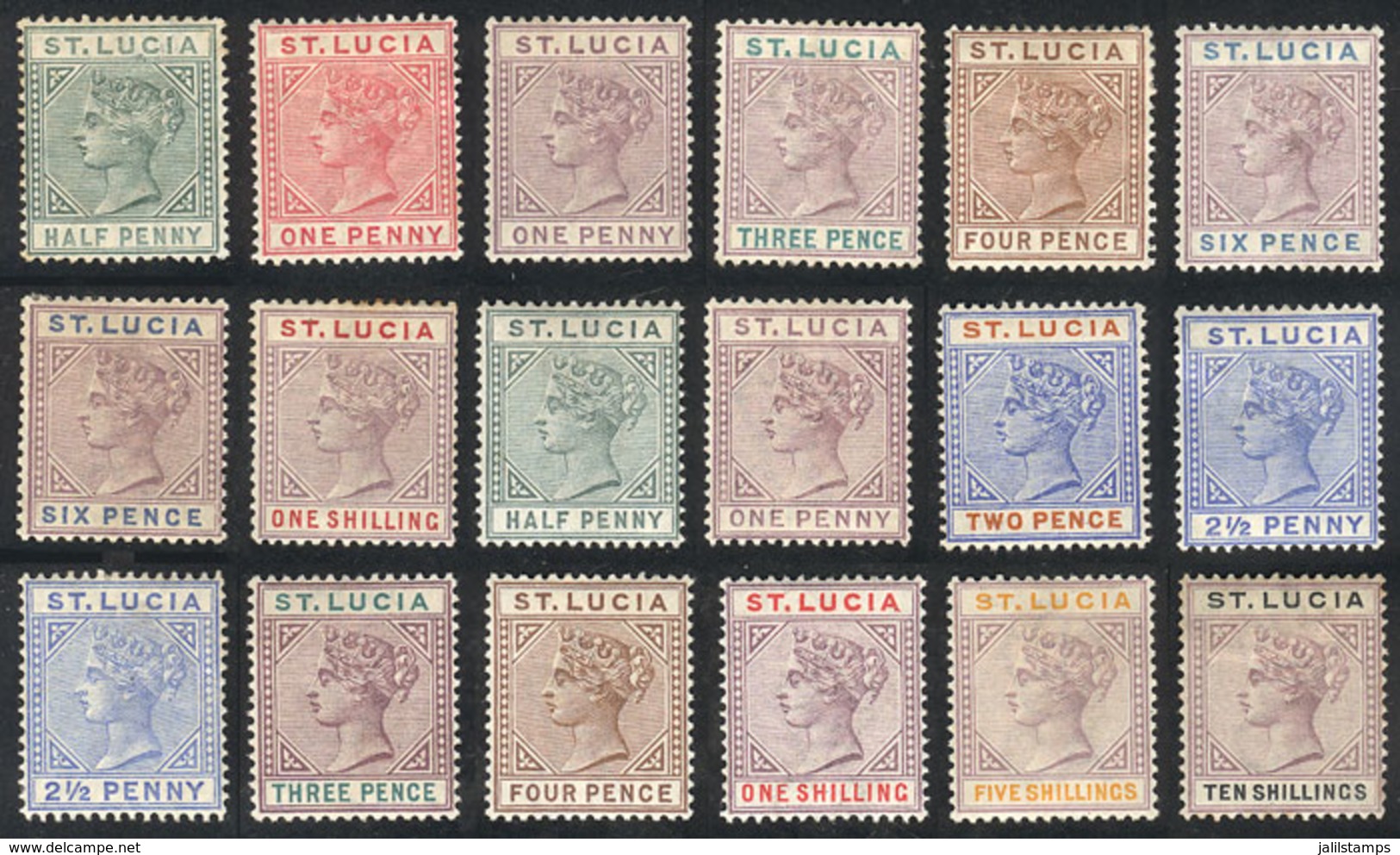 1176 SAINT LUCIA: Lot Of Stamps Issued In 1883/5 (plates I And II), Most Mint With Origin - St.Lucie (1979-...)