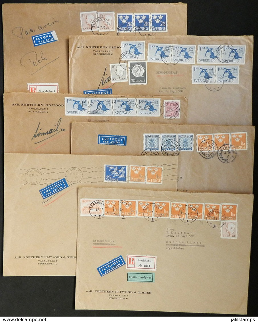 1184 SWEDEN: 23 Covers (several Registered) Sent To Argentina Between 1954 And 1972, Very - Autres & Non Classés