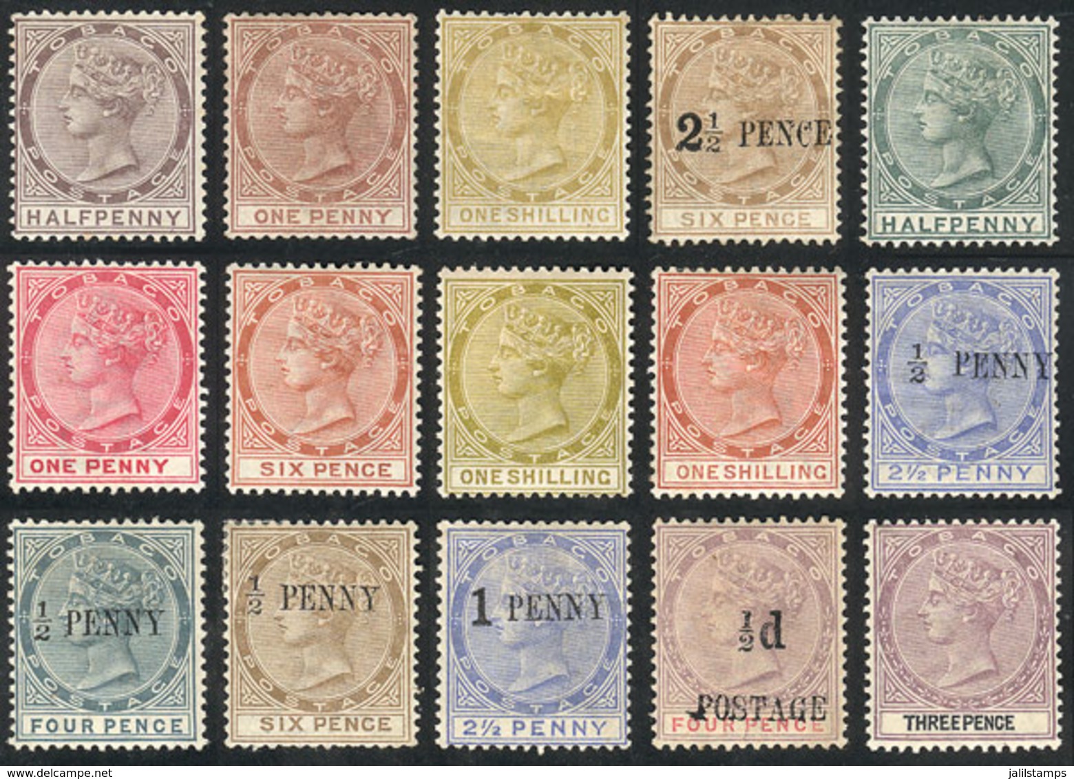 1209 TOBAGO: Lot Of Stamps Issued Between 1880 And 1896 (including Sc.8, 9 And 12 With CC - Trinité & Tobago (...-1961)