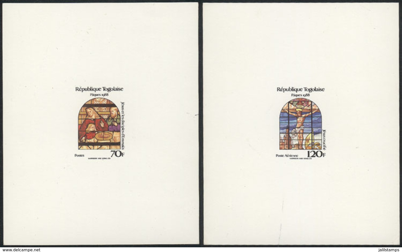 1210 TOGO: Yvert 1228 + A.649, 1988 Easter (religion), 2 Values Of The Set Of 4, DELUXE P - Togo (1960-...)
