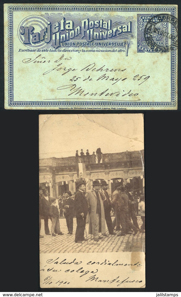 1262 URUGUAY: 2c. Postal Card With Impression On Back Of A Photograph In Sepia Color (app - Uruguay