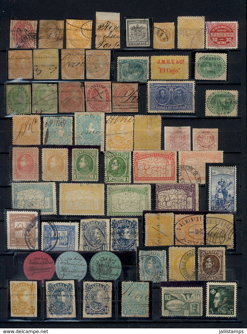 1286 VENEZUELA: Collection In Stockbook, Including From Very Old To Modern Stamps, Used O - Venezuela