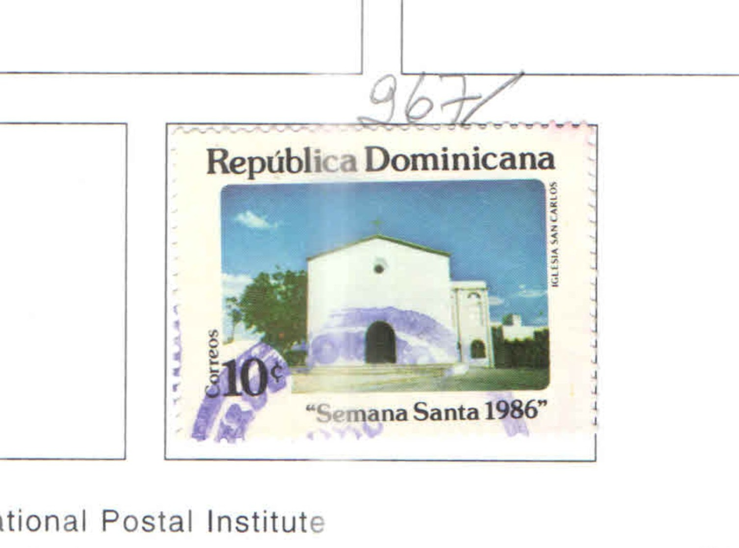 Rep.Dominicana PO 1986 Holy Week.   .Scott.967 Nuovo/Used See Scans On Scott.Page - Repubblica Domenicana