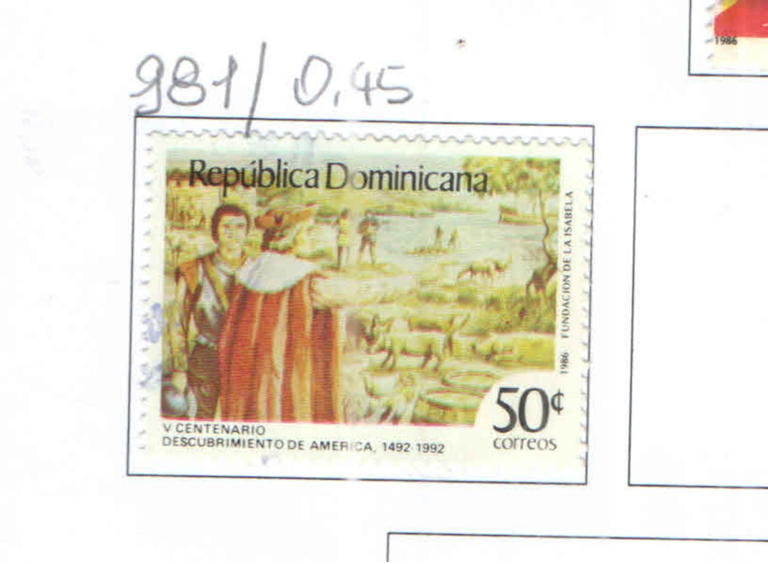 Rep.Dominicana PO 1986 Scoperta America Scott.981 Nuovo/Used See Scans On Scott.Page - Repubblica Domenicana