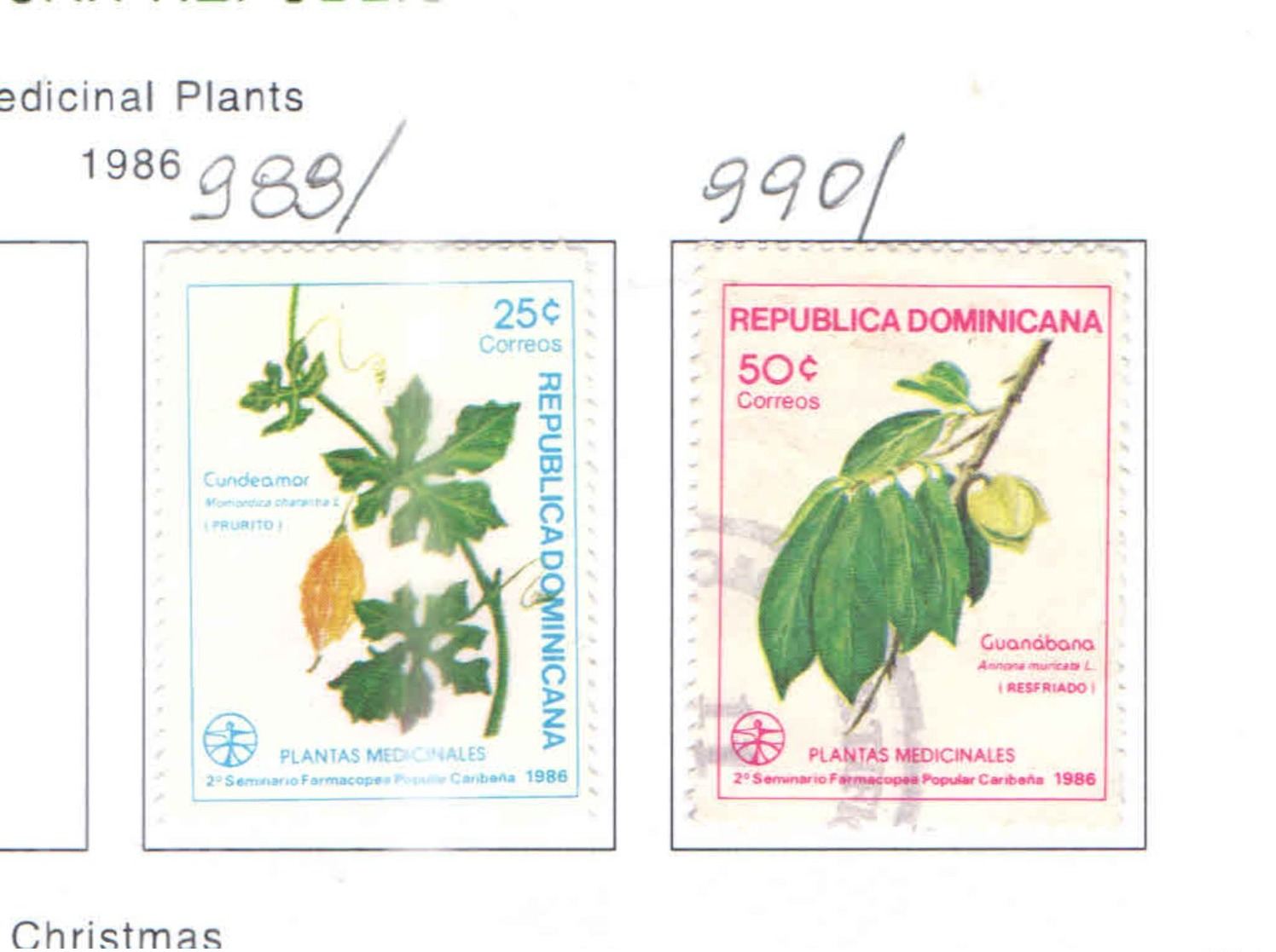 Rep.Dominicana PO 1986 Piante  Scott.989+990 Nuovo/Used See Scans On Scott.Page - Dominicaanse Republiek