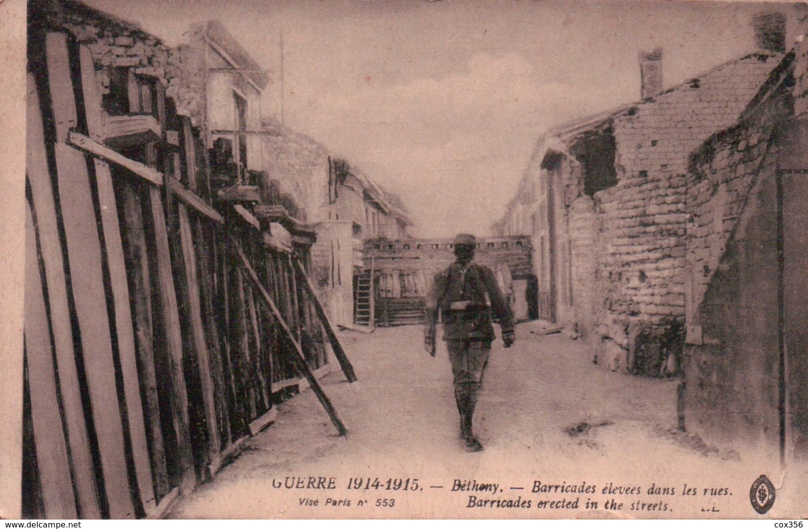 CPA 51 BETHENY BARRICADES Élevées Dans Les Rues   , Guerre 1914 1918 - Bétheny