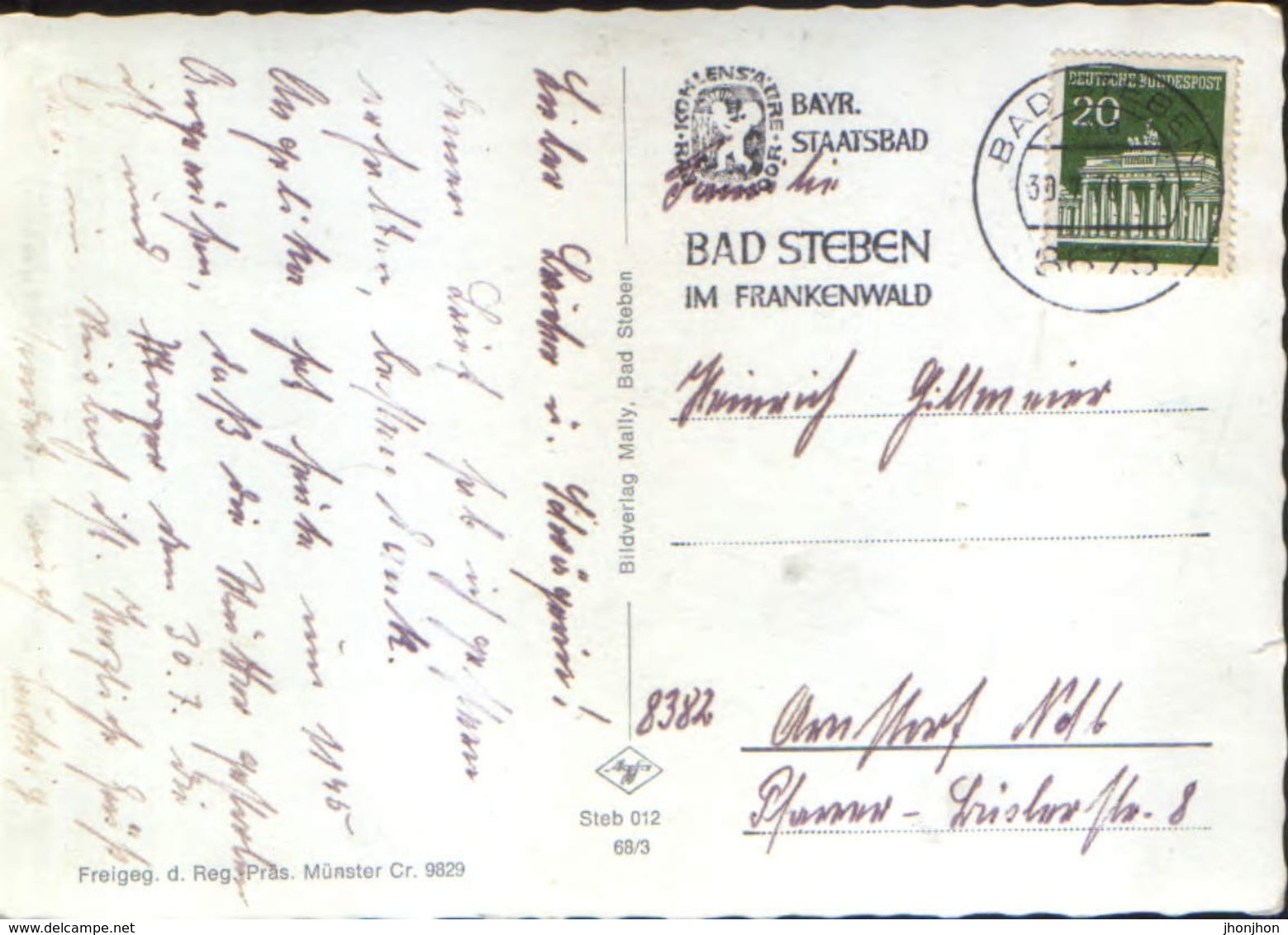 Germany - Postcard Circulated In 1970 - Bad Steben - General View Partial  - 2/scan - Bad Steben
