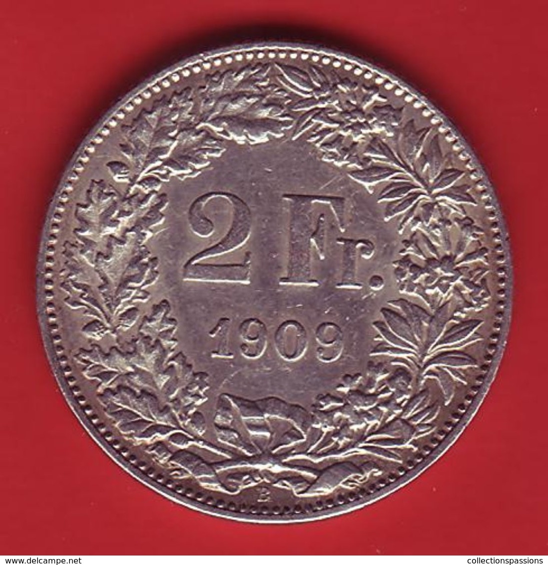 - SUISSE - 2 Francs - 1909 - Argent - - 2 Francs