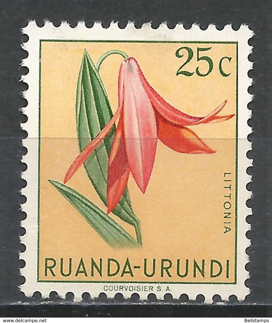 Ruanda-Urundi 1953. Scott #117 (MH) Littonia, Flowers - Unused Stamps