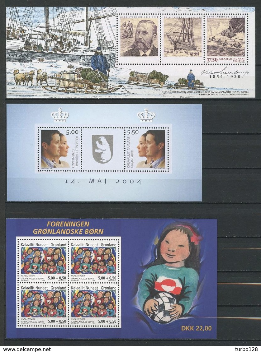 GROENLAND Année 2004 ** Complète N° 390/409 + Blocs  26/29  Neufs MNH Luxe Cote 108 € Jahrgang Ano Completo - Volledige Jaargang