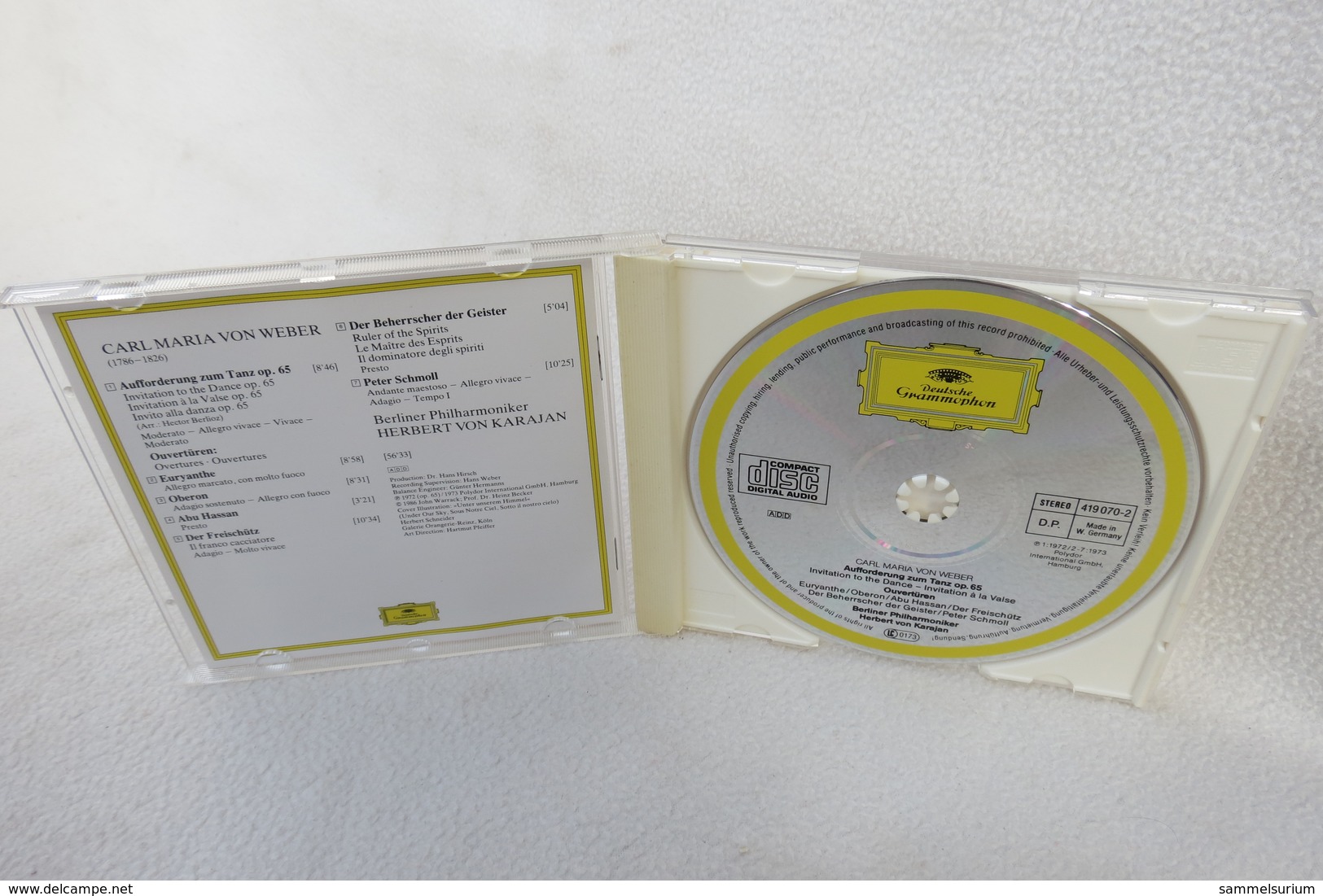 CD "Aufforderung Zum Tanz" Carl Maria Von Weber, Ouvertüren, Berliner Philharmoniker, Herbert Von Karajan - Oper & Operette