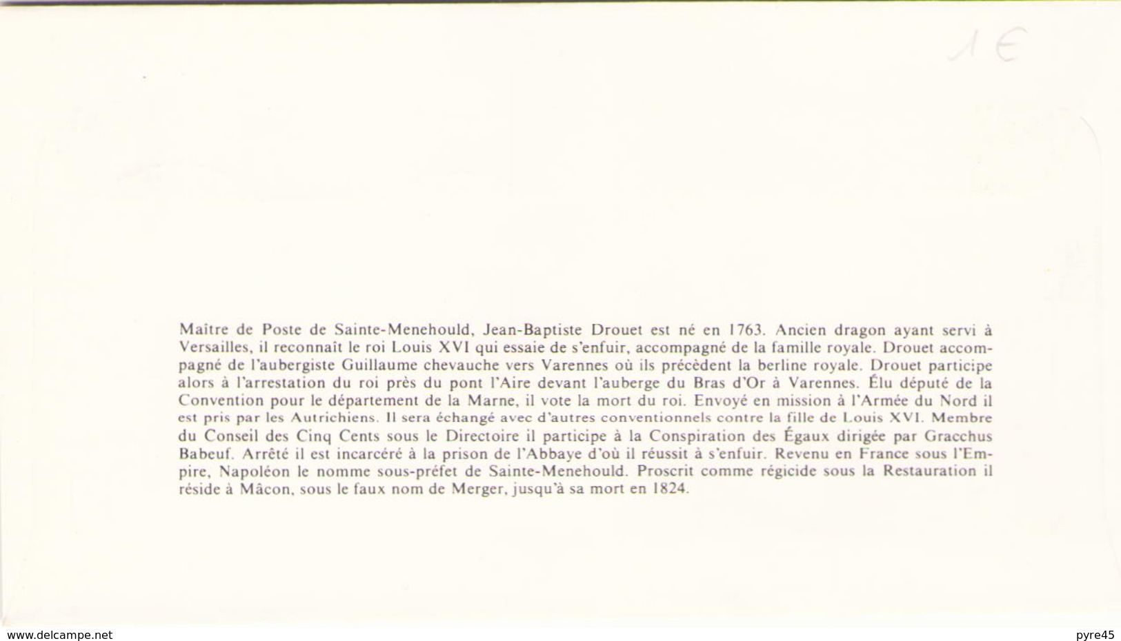 FRANCE FDC DU 25 FEVRIER 1989 VARENNES EN ARGONNE DROUET - 1980-1989