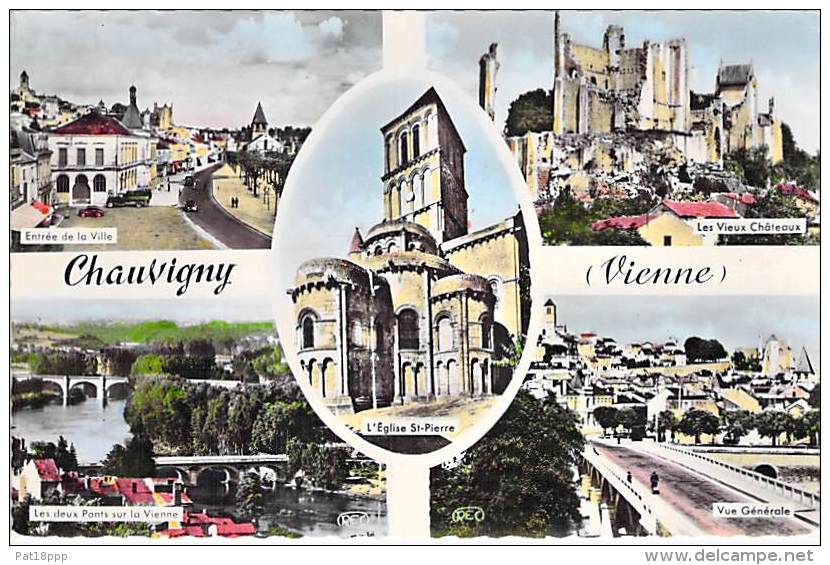 ** Lot De 3 Cartes ** 86 - CHAUVIGNY :  Cartes Diversifiées - 1 CPSM Format CPA Et 2 CPSM Grand Format - Vienne - Chauvigny