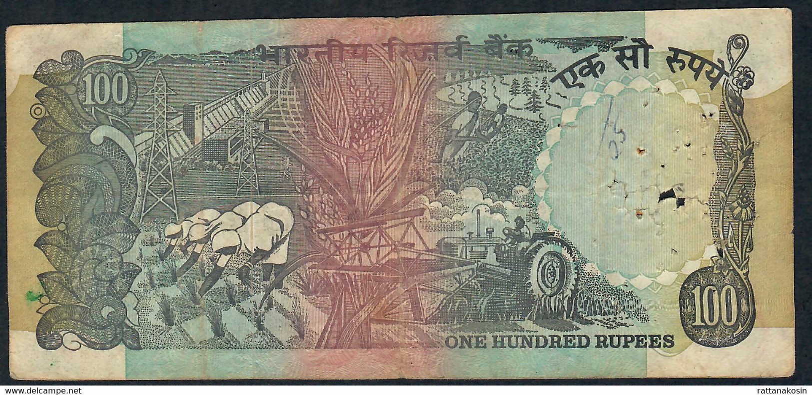 INDIA P86b 100 RUPEES 1979 RED Signature 83 FINE - Inde