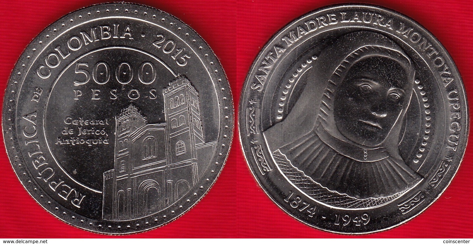 Colombia 5000 Pesos 2015 "Santa Laura Montoya" UNC - Colombie