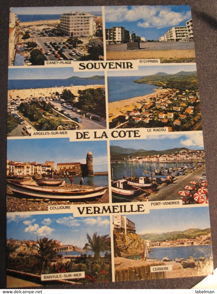 COTE VERMEILLE PERPIGNAN  FRANCE PLAGE CANET LE RACOU CERBERE POSTCARD PC CP AK CARTE POSTALE ANSICHTSKARTE CARTOLINA - Cabestany