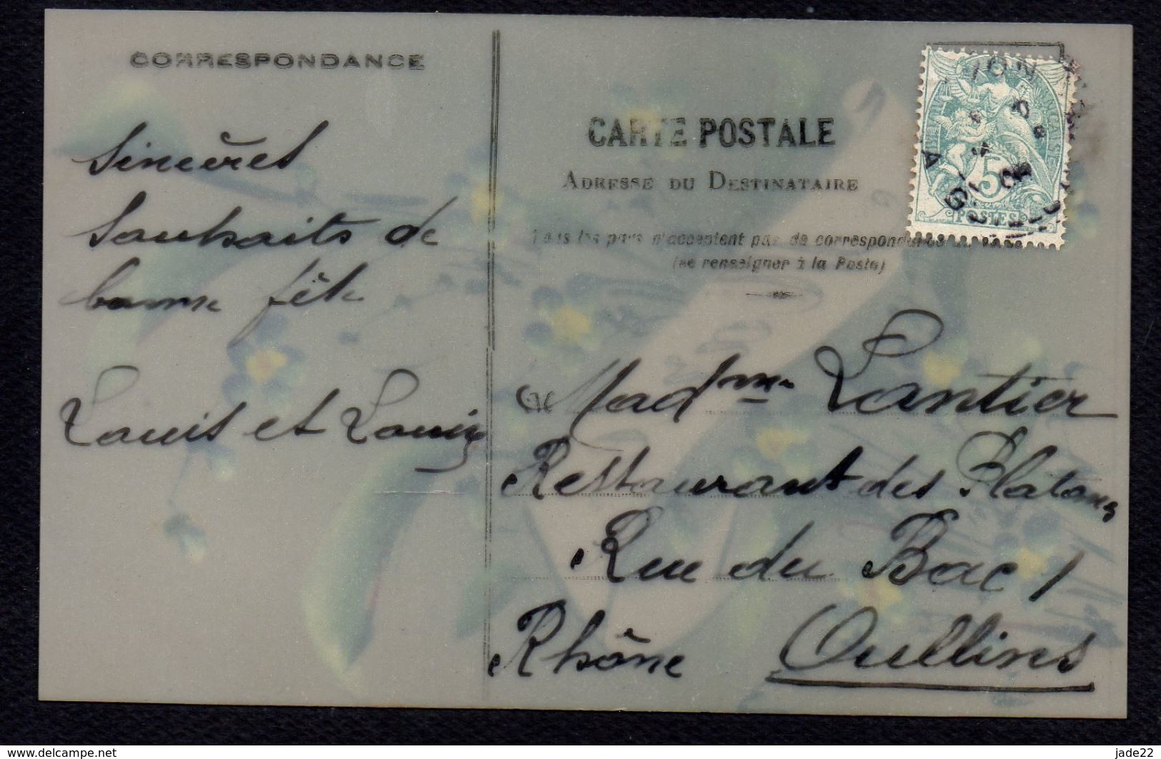 CPA FANTAISIE - CELLULOID CELLULOIDE - PRENOM - MARIE - DOREE - OR - Peinte à La Main - Jolies Fleurs Bleues -#663 - Nomi