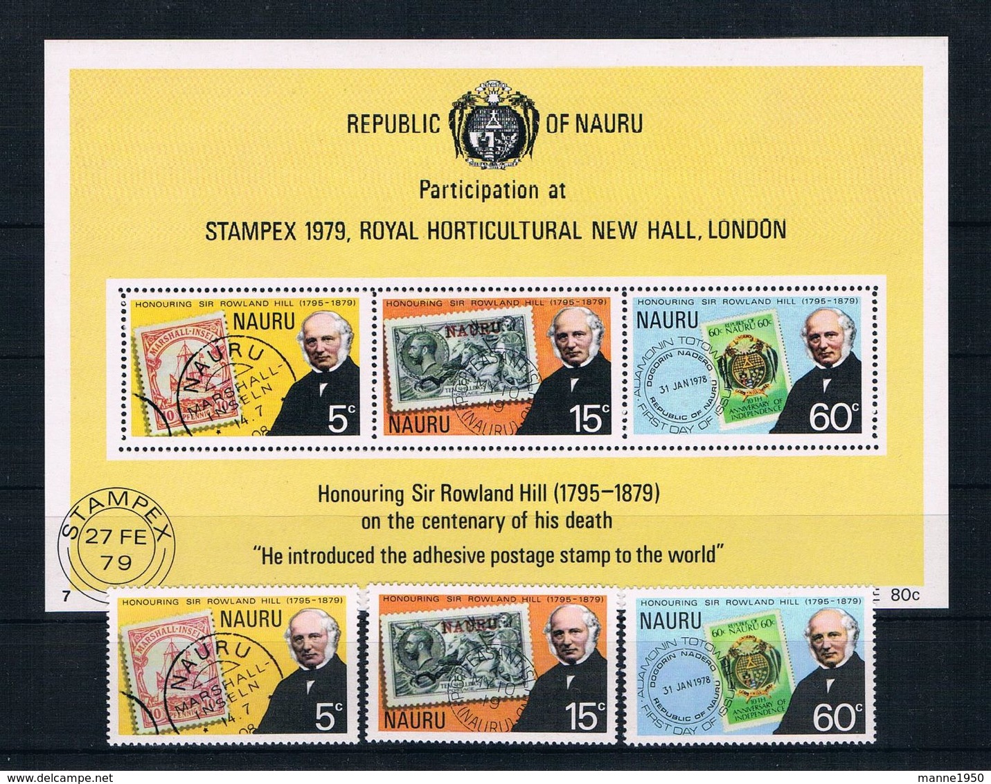Nauru 1979 Briefmarken Mi.Nr. 192/94 Kpl. Satz + Block 2 ** - Nauru