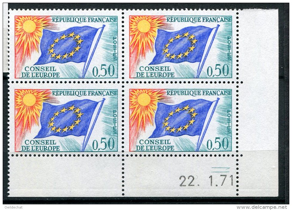 6275   FRANCE  Timbre-service 33 ** 50c Vert, Bleu, Rouge Et Jaune : Conseil De L'Europe   Du 22/1/71  TTB - 1970-1979