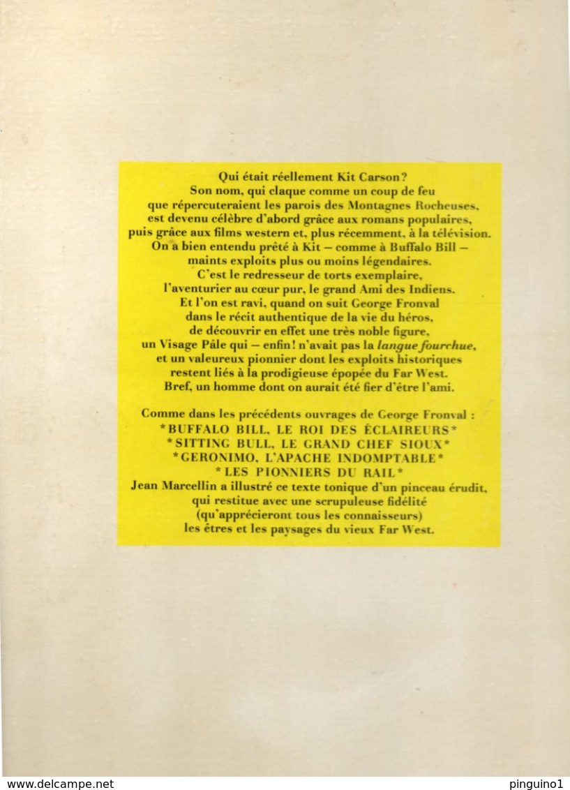 Kit Carson  L'ami Des Indiens  Fronval & Marcellin - Autres & Non Classés