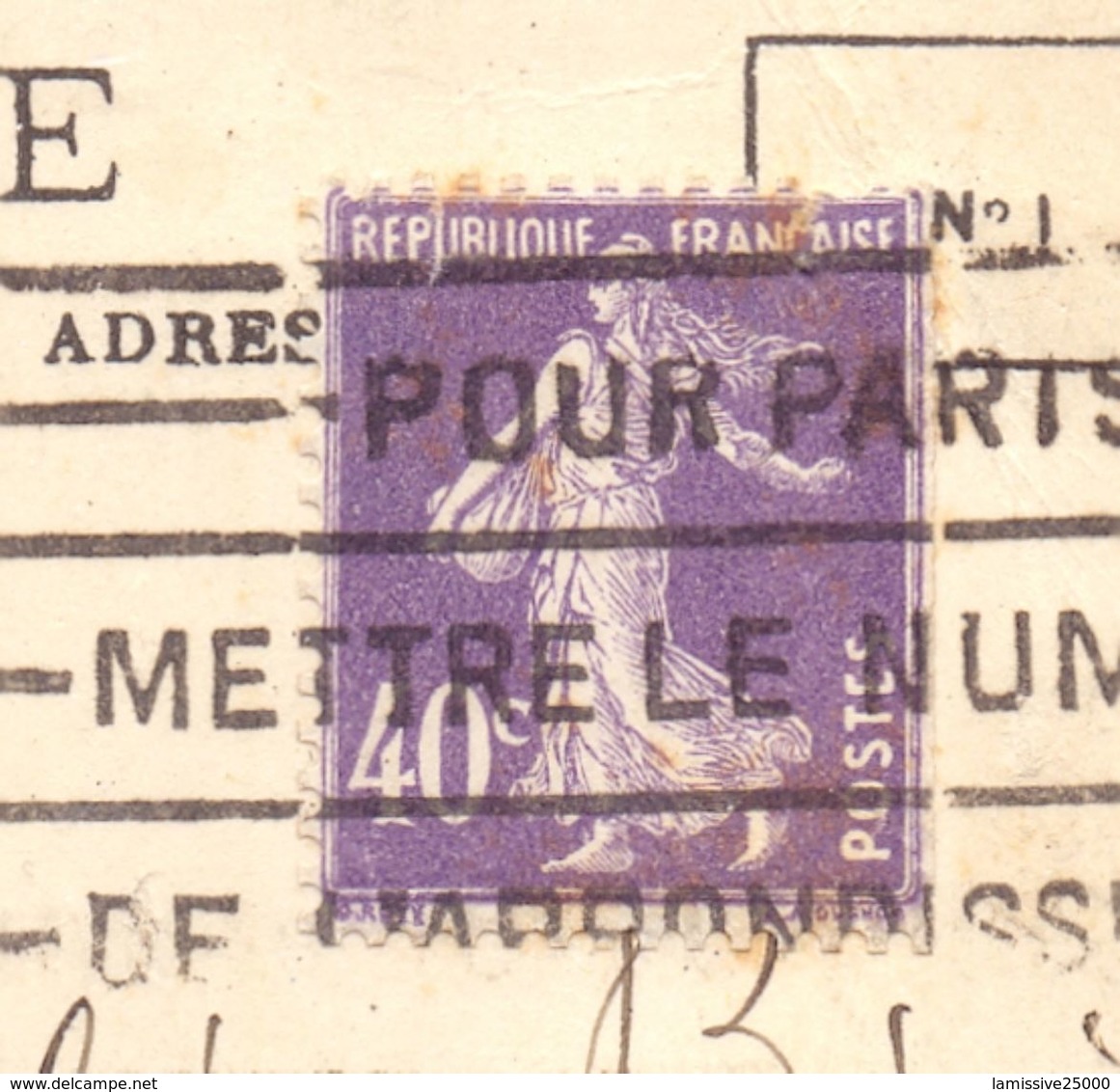 France 40 C Semeuse Roulette Sur Carte Du Bon Marche - Coil Stamps