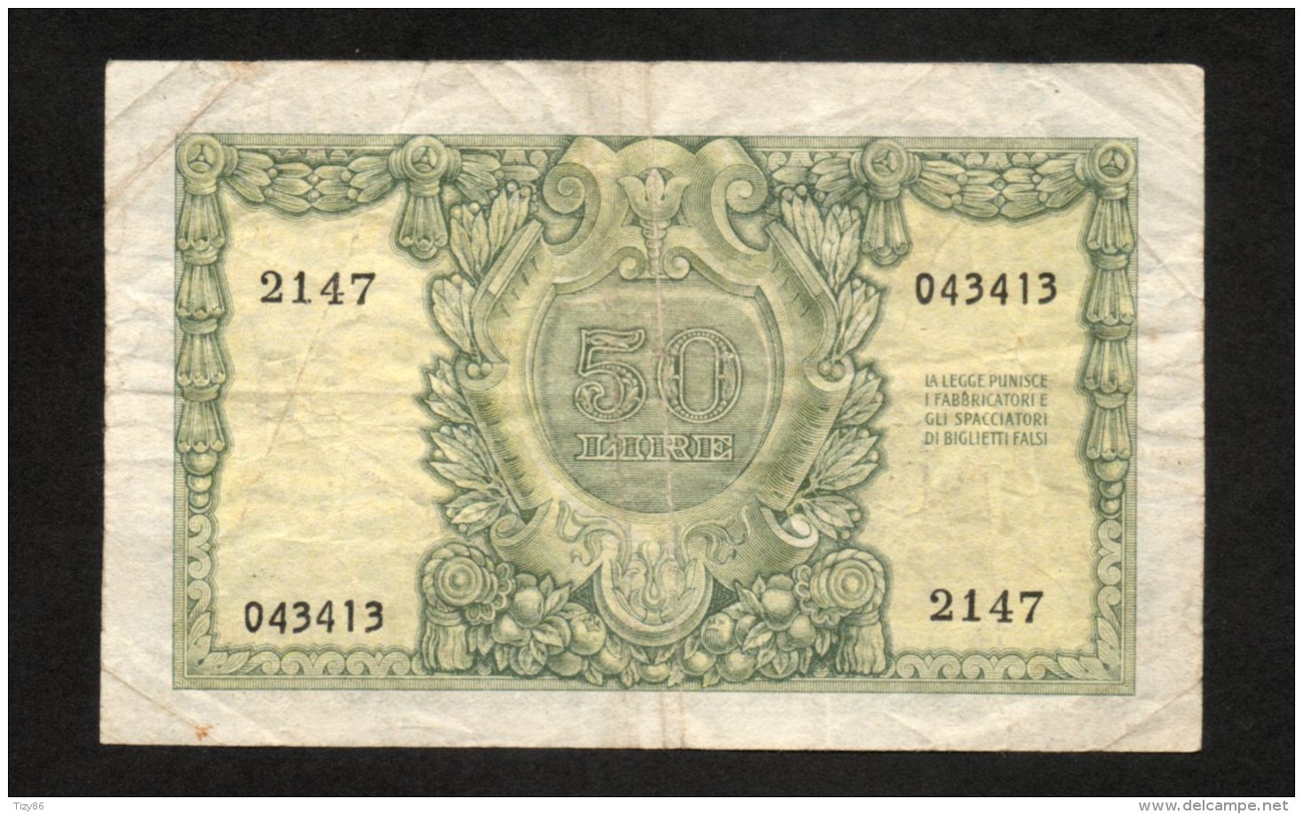 Banconota Italia 50 Lire Repubblica 1951 (BB) - 50 Lire