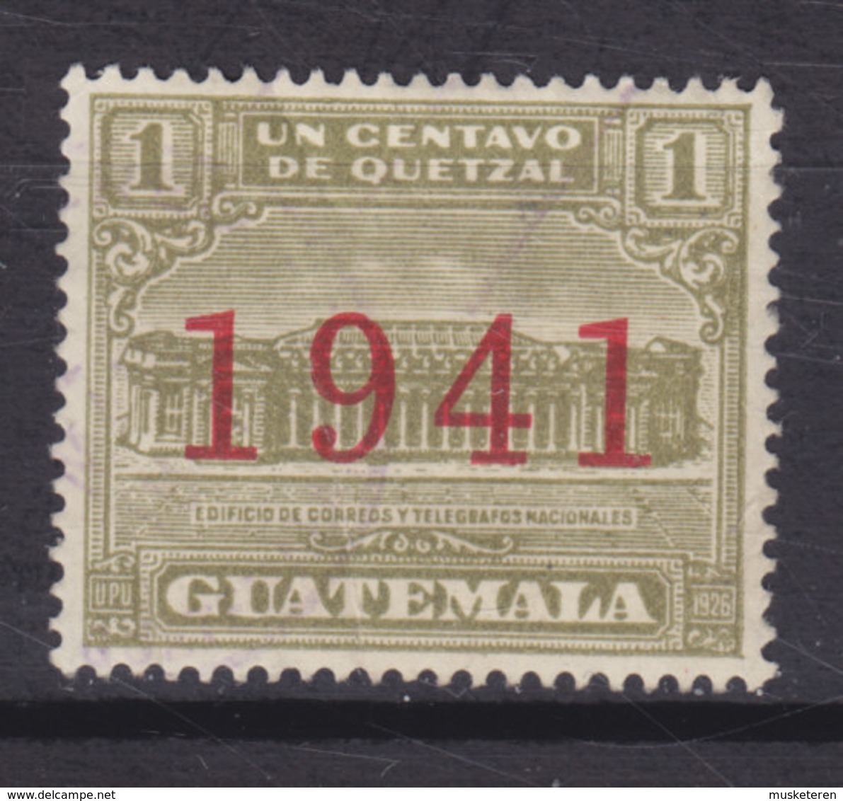 Guatemala Zwangzuschlagmarke 1941 Mi. 13     1 C. Aufdruck Overprinted '1941' MH* - Guatemala