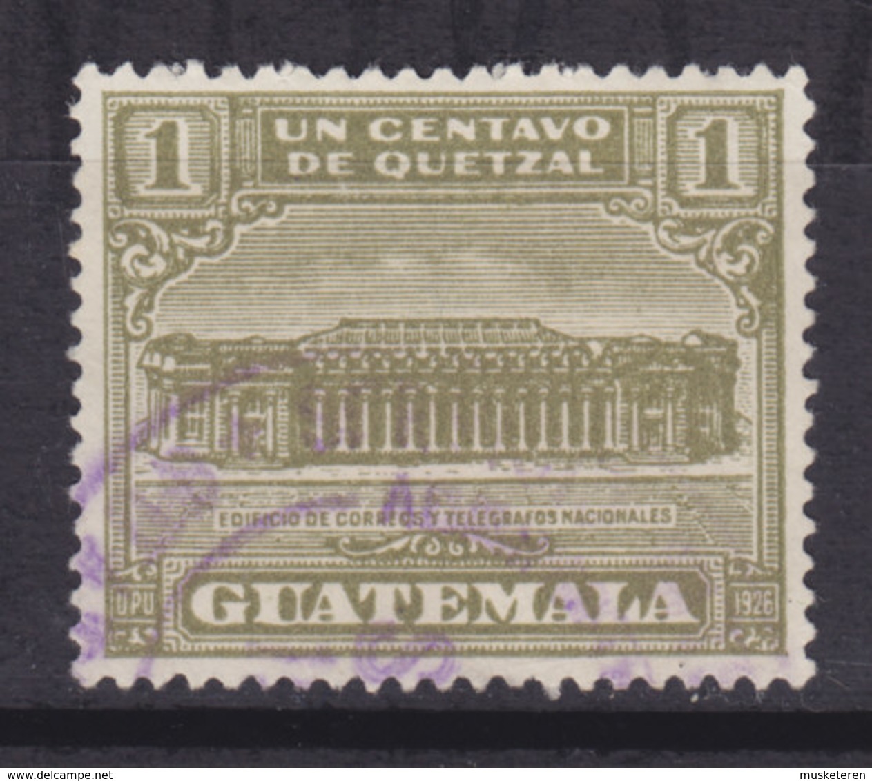 Guatemala Zwangzuschlagmarke 1927 Mi. 2     1 C. Zentralpostgebäude - Guatemala